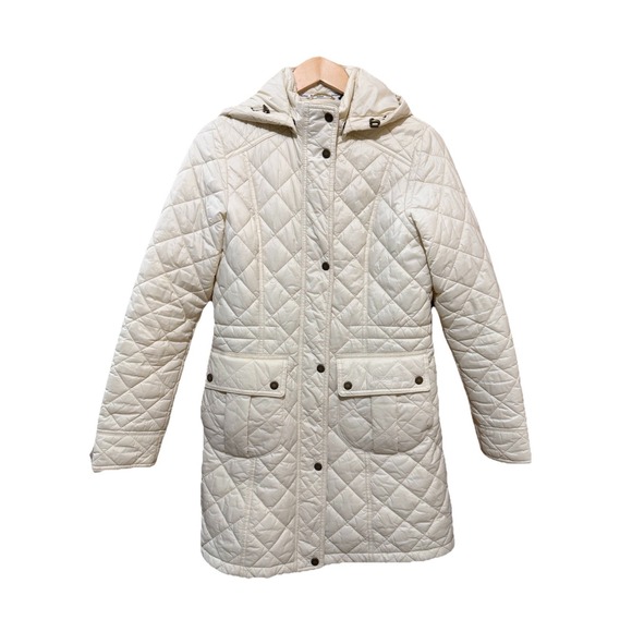 Barbour Jackets & Blazers - BARBOUR Jenkins Quilted Women's Jacket Cream Size 6 Spring Fall Retail $ 375 EUC